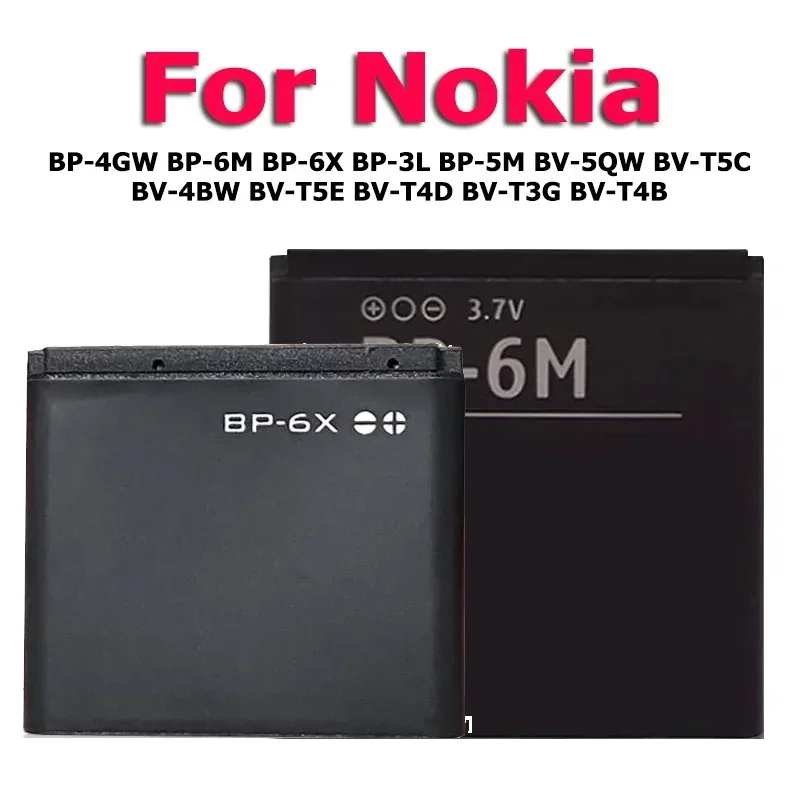 

BP-6X BV-5QW BV-T5E BP-3L BP-6X Battery For Nokia Lumia 920 6233 8800 710 5611 930 640 1520 940 950 650 640 T XL Replace Bateria