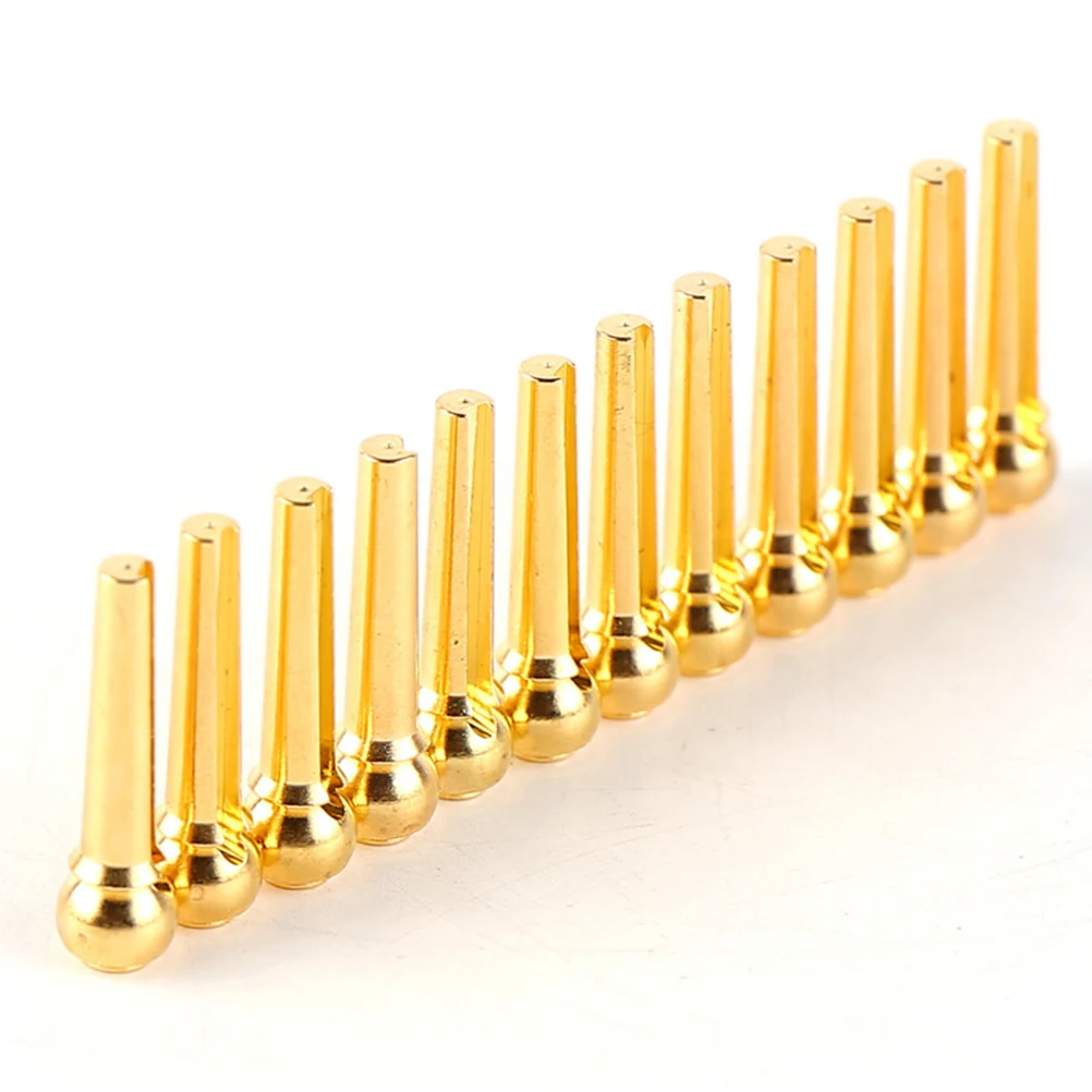 

6pcs Guitar Bridge Pins Brass Metal String Studs Strong Portamento Stable Tone For Acoustic Folk Classical Guitar Ukulele
