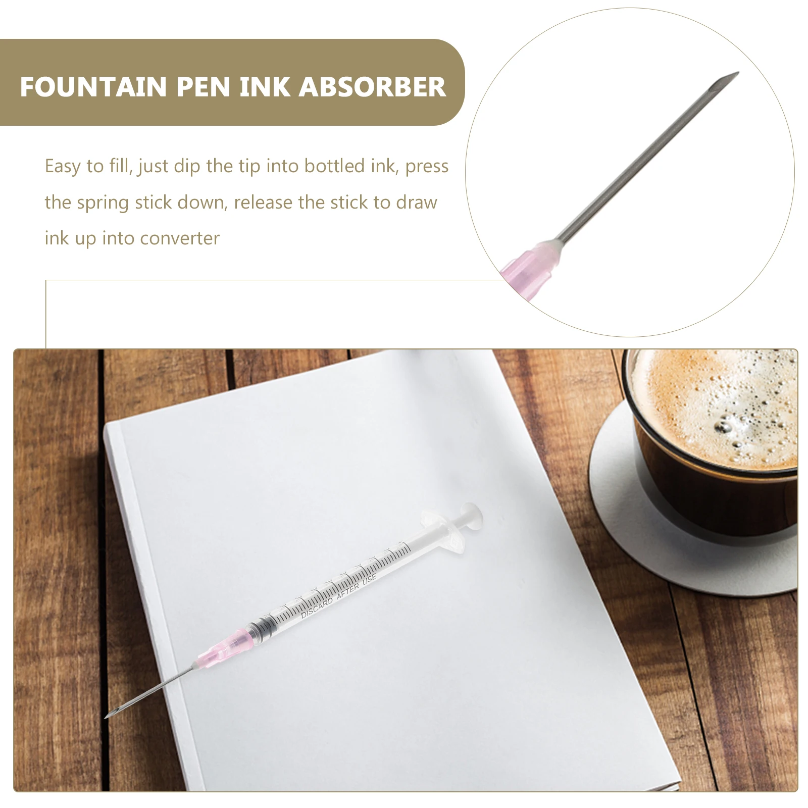 

Универсальный поглотитель перьевой ручки, прозрачный инструмент для наполнения из нержавеющей стали для студентов, чернила для ручки, инструмент для заправки шприца, полезные чернила