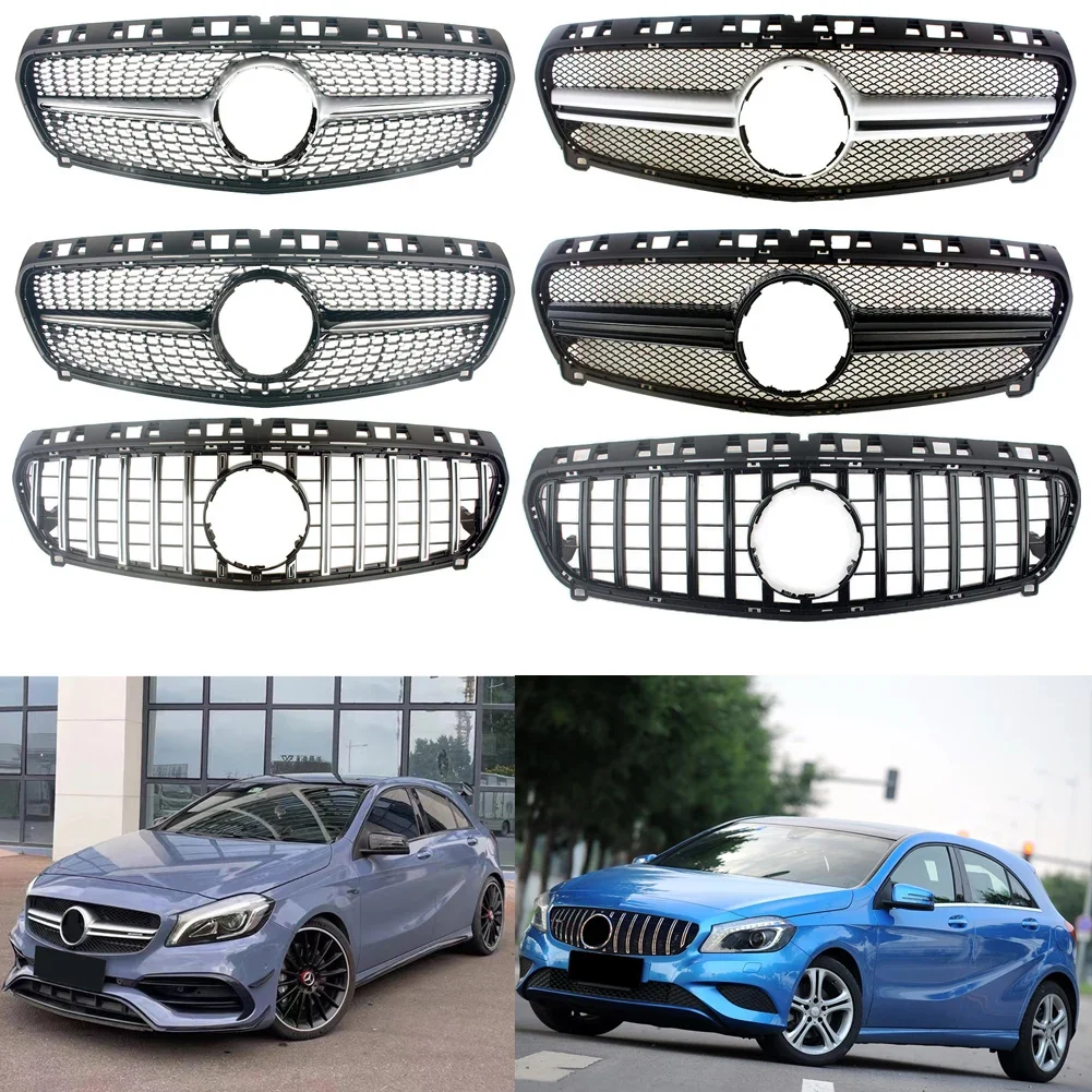 

Передний бампер Racing Grill Заготовка решетки для Mercedes-Benz W176 A-Class 2013-2015 Diamond GT AMG