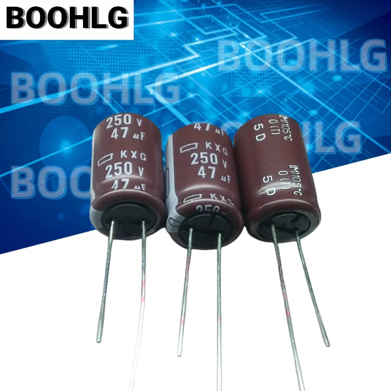 10 Uds 47UF 250V NCC condensador de diamante negro 250V 47UF 12,5X20 KXG alta frecuencia baja resistencia