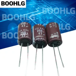 10PCS 47UF 250V NCC black diamond capacitor 250V 47UF 12.5X20 KXG high frequency low resistance