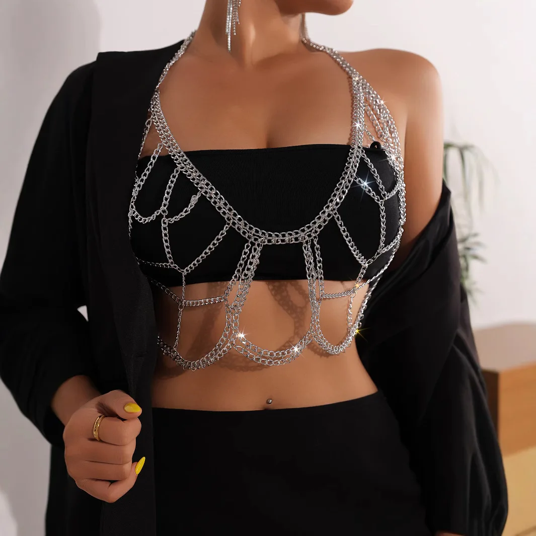 

Ladies' Chest With High-End Fashion, Versatile And Sexy Splicing, Spider Mesh Body Chain L23611