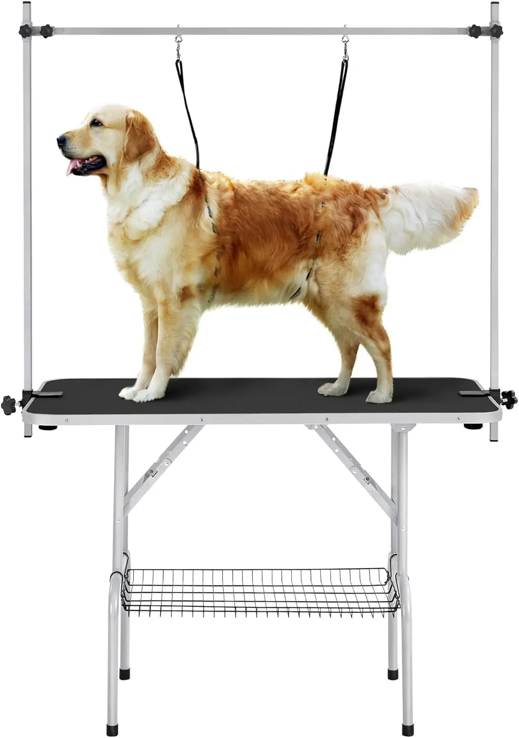 

Yaheetech 46'' Pet Grooming Table for Large Dogs Adjustable Height Portable Trimming Table Drying Table w/Arm/Noose/Mesh Tray