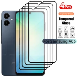 4Pcs For Samsung A06 Glass Samsung Galaxy A06 Tempered Glass 9H Protective Full Cover Glue For Screen Protector Samsung A06 A 06