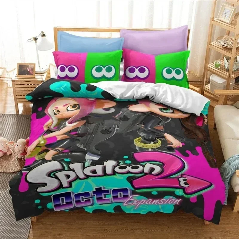 

3D Splatoon Game Printed Bed Set Duvet Cover Pillowcase Bedding Set Bed Linen Sheet Quilt Cover Full Queen King Size
