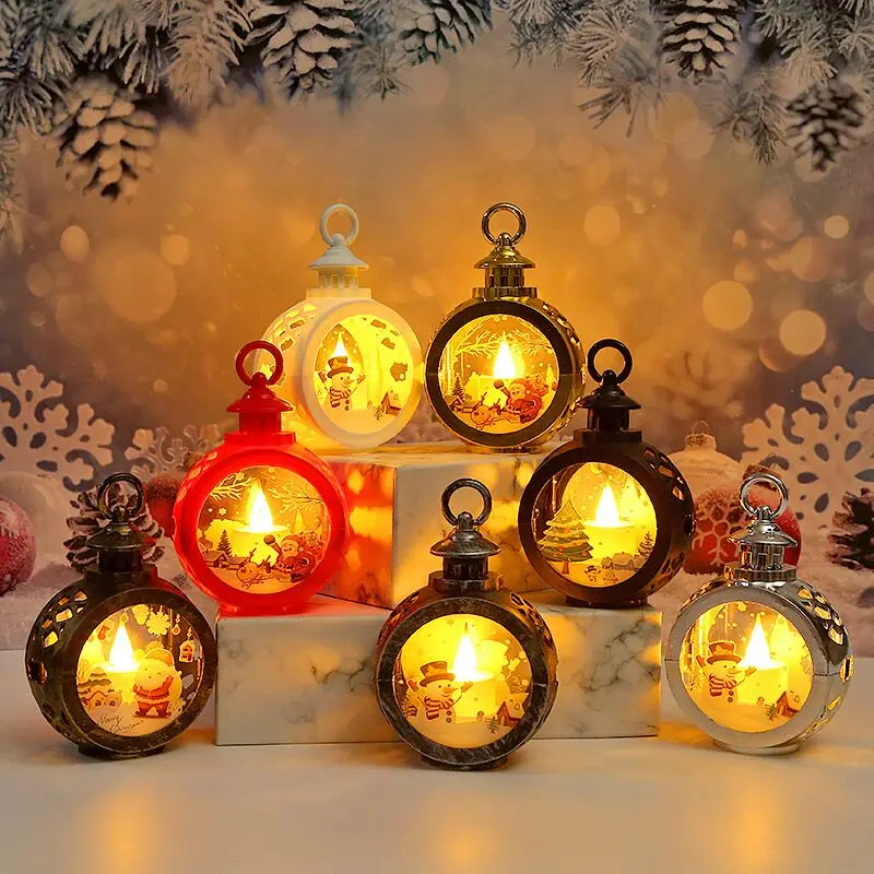 Christmas Decorations For Home Lantern Led Candle Tea light Candles Xmas Tree Ornaments Santa Claus Elk Lamp Kerst New Year Gift