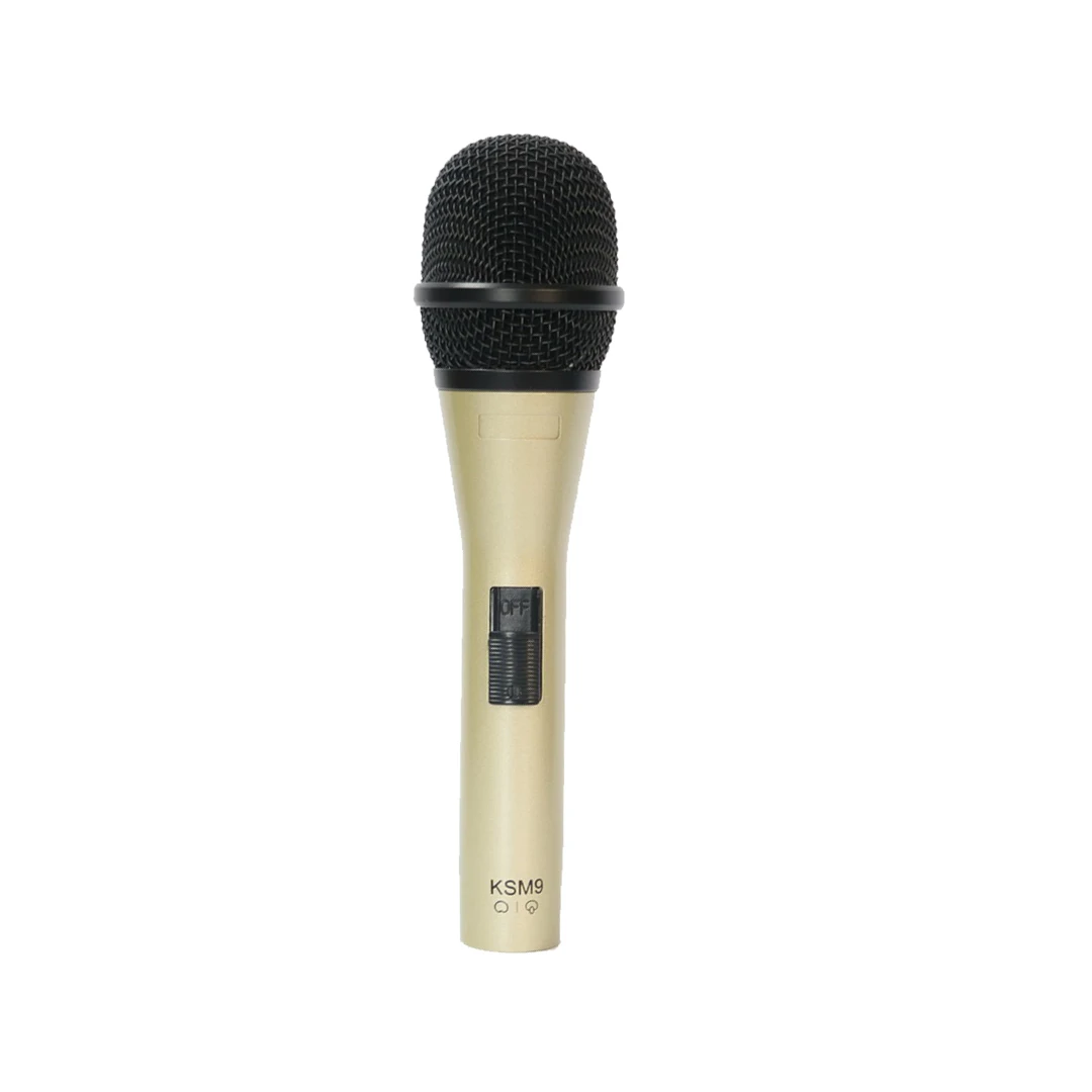 

Professional KSM9 Gold Handheld Microphone Metal Cardioid Dynamic Stage DJ Karaoke Sing Vocal Recording XLR 3P