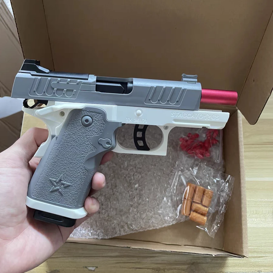 Continuous Firing Mini Pistol Shell Throwing Pistol Airsoft Blowback Empty Hanging Toy Gun Outdoor CS Weapon for Boys Adult