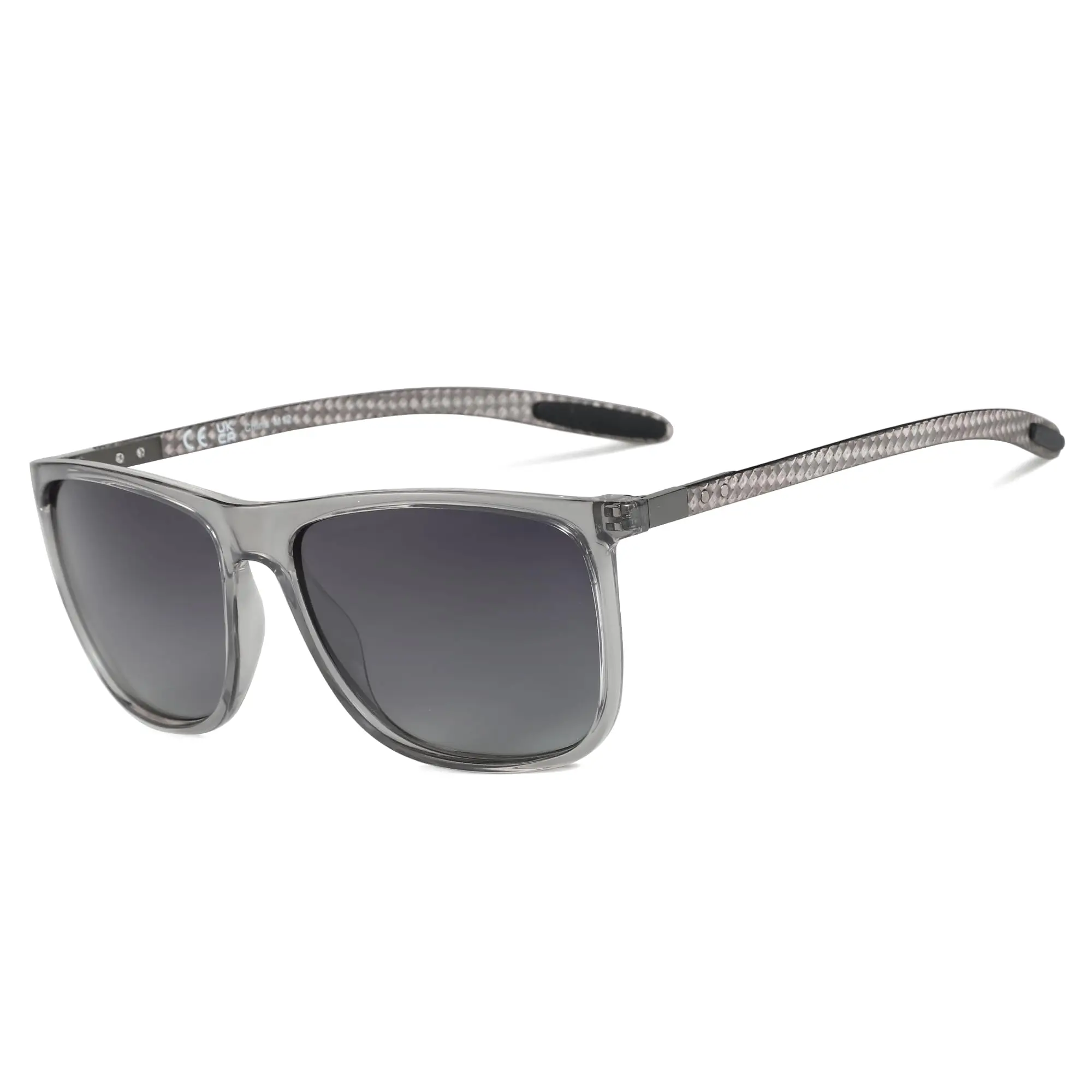 ZENOTTIC Quadratische polarisierte Sonnenbrille für Herren, ultraleichte Carbonfaser-Sonnenbrille, zum Fahren, Angeln, Golf, Sport, UV400-Schutz 4
