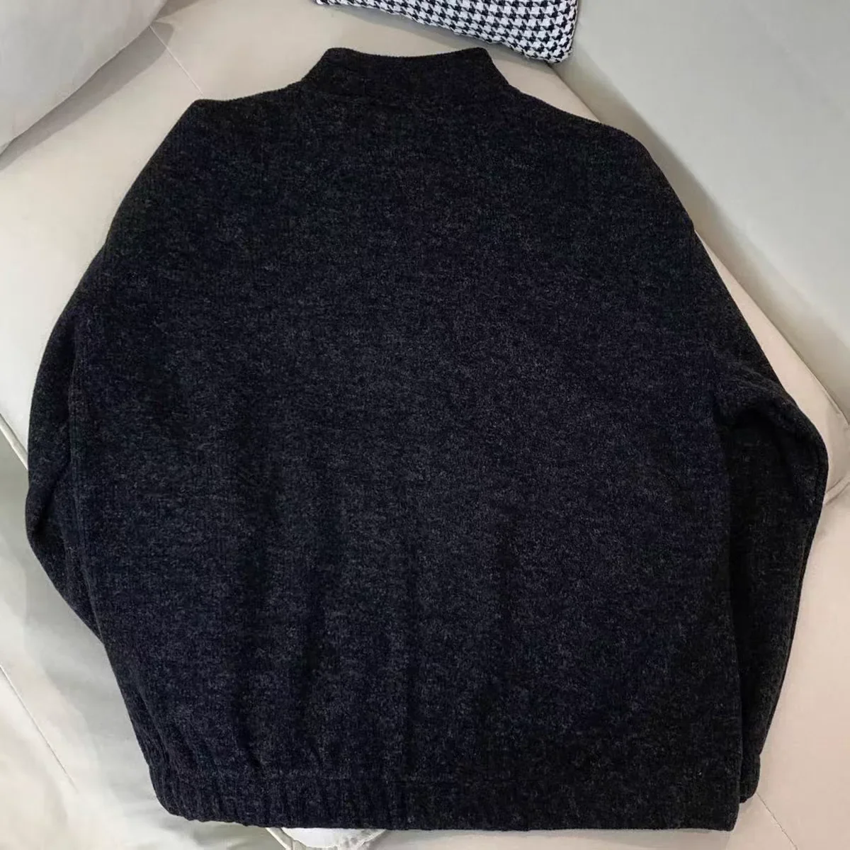 سترة محبوكة بسحاب كاجوال للخريف والشتاء من مزيج الصوف الإيطالي LP سترة واقفة