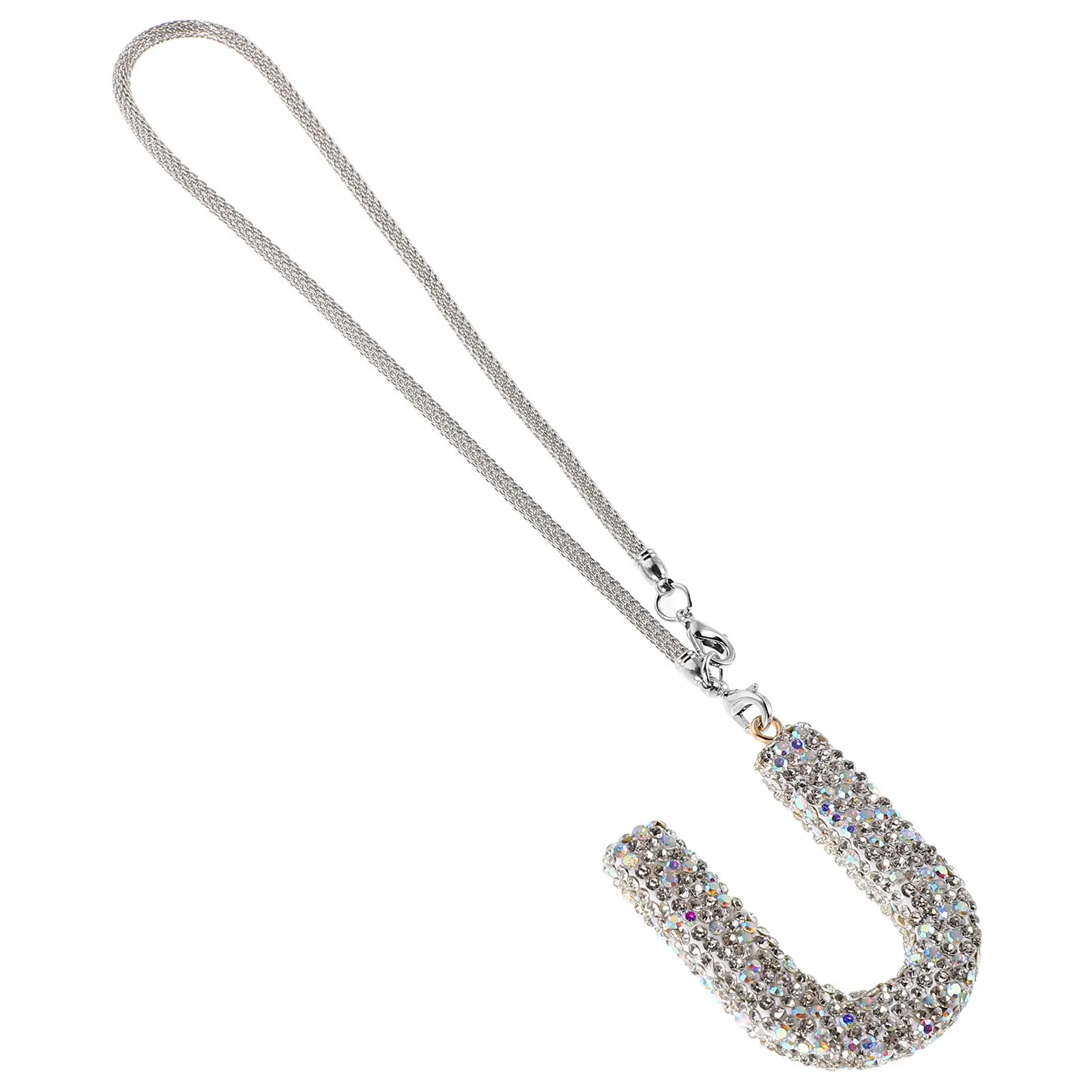 

Letter U Rhinestone Rearview Mirror Hanging Pendant Car Interior Decor Accessory for Women Stylish Auto Decoration Car Charm