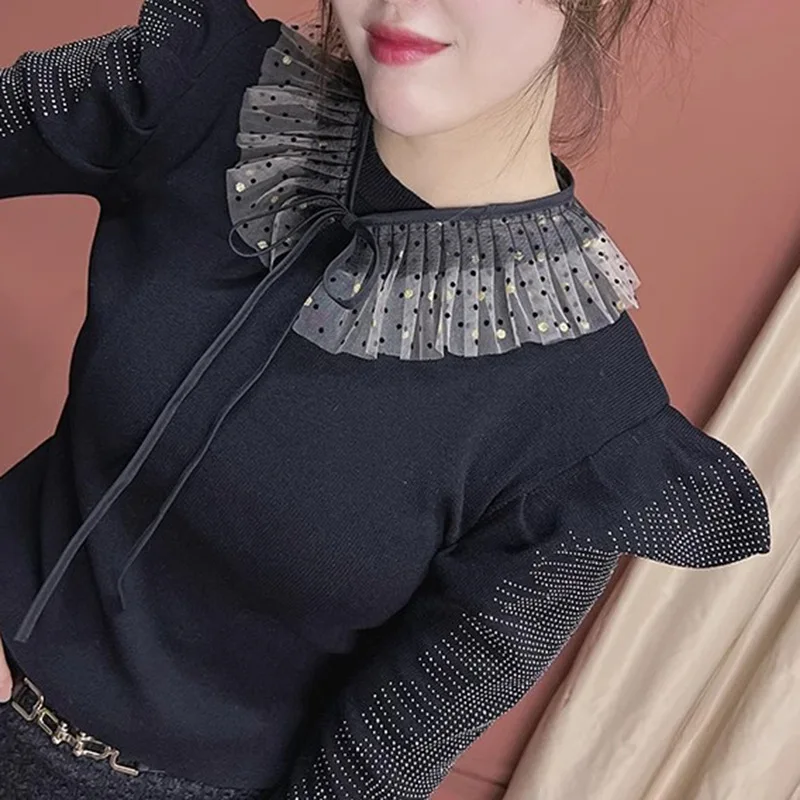 Korean Style Organza Lace Fake Collar, Versatile Decor Shirt Collar, Sheer Neck Accessory & Mini Shawl for Women Summer Dresses