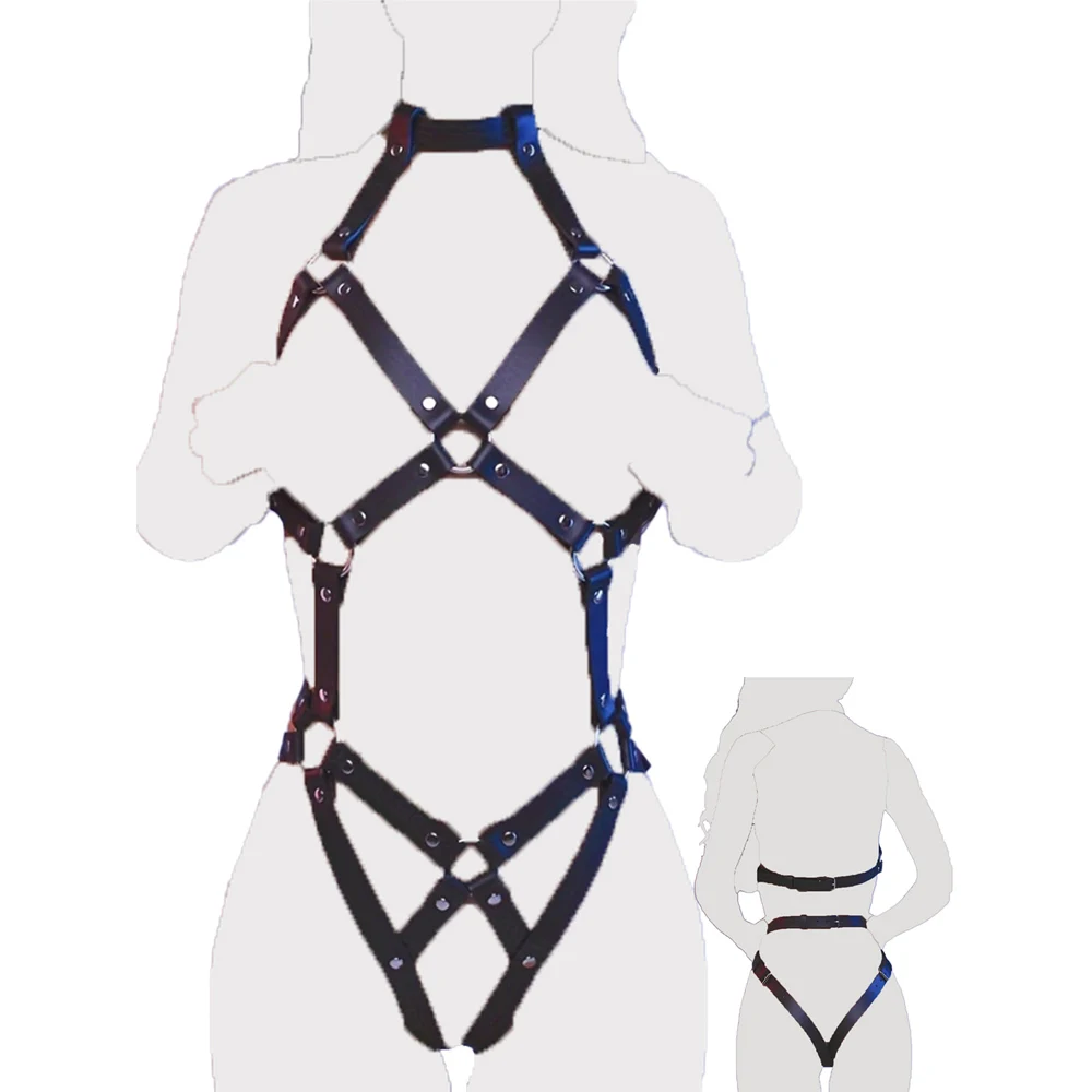 Restraints Harness Women Sex Bondage Fetish BDSM Toy Sexy Leather Harness Erotic Sex Flirting Straps Sex Toys for Couples