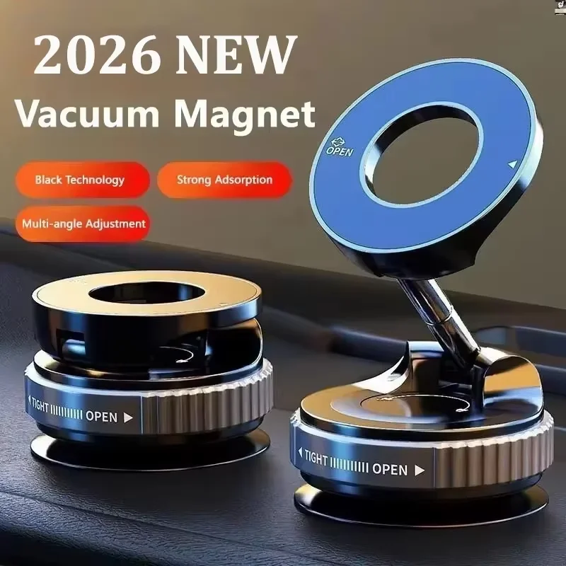 Supporto Magnetico Pieghevole per Telefono Aggiornato – 360 ° Supporto a ventosa rotante per cruscotto auto, scrivania e palestra, in ABS con chiave e cuscinetto di montaggio
