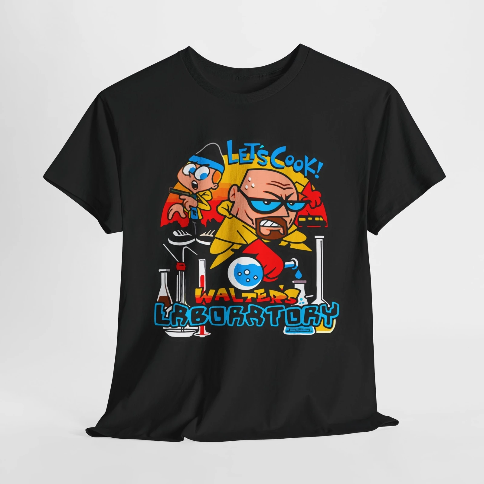 تي شيرت برسومات مضحكة من Breaking dexter Laboratory للجنسين من القطن الثقيل