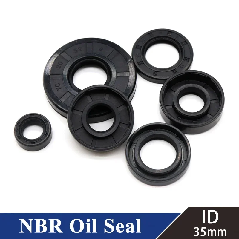 ID 35mm NBR Nitrile Rubber Shaft Oil Seal TC-35*42/45/48/50/52/55/58/62/65/68/70/80/86*5/6/7/8/10/12 Nitrile Double Lip Oil Seal