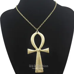 RechicGu Vintage Egyptian Life Big Ankh Cross Pendant Long Chain Choker Necklace Jewelry Fashion Unisex Accessories Dropshipping