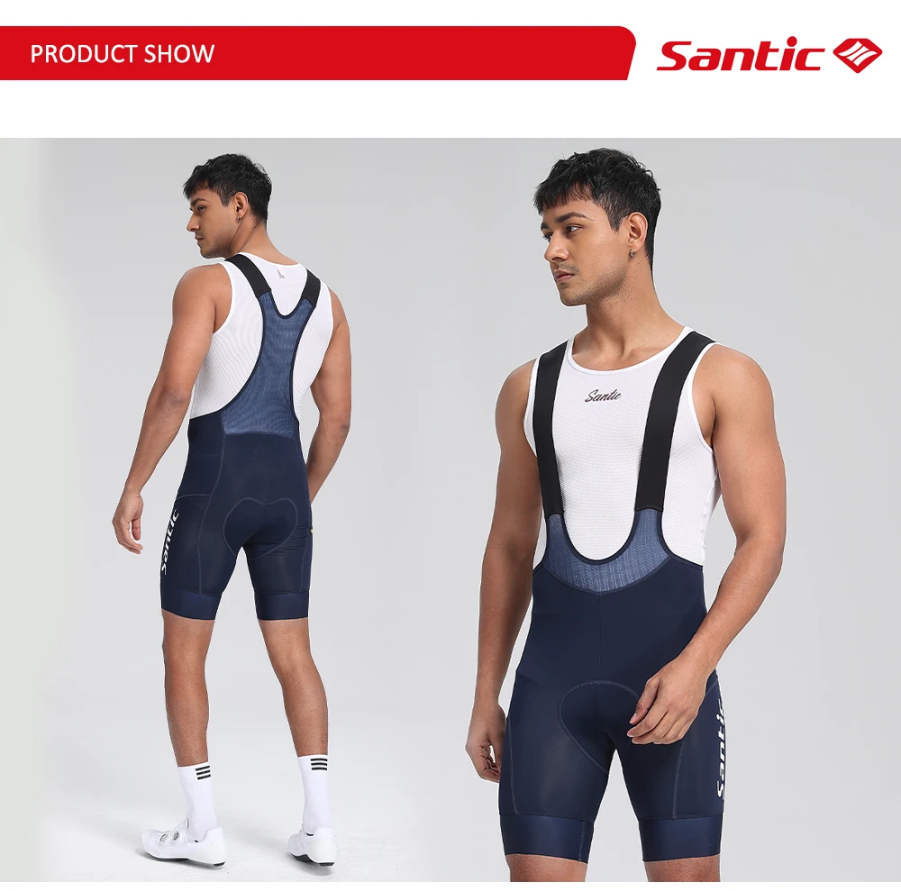 Santic Herren-Sommer-Radsport-Trägerhose, atmungsaktiv, schnell trocknend, Schwammkissen, 5 Stunden Komfort, stoßfest, rutschfest, Fahrrad-Shorts – Detail 9
