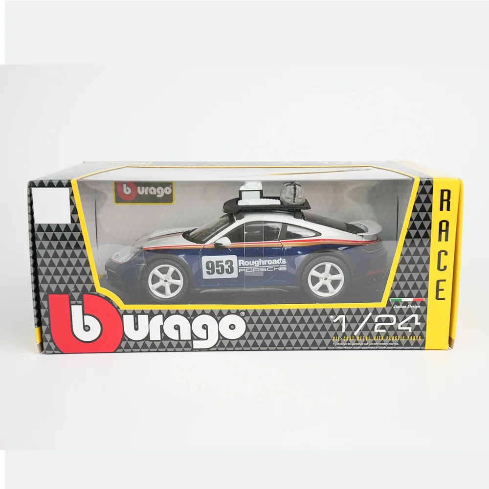 Bburago 1:24 Porsche 911 Dakar Car Model Porsche 963 Car Baking Paint Electrostatic Painting PORSCHE Car Model Collection Toys