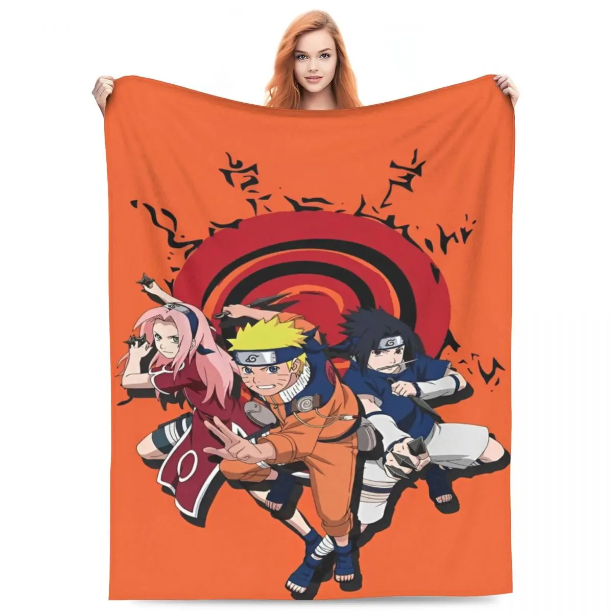 N-Narutos Anime Blanket Quality Warm Bedding Throws Spring Picnic Outdoor Fashion Bedspread