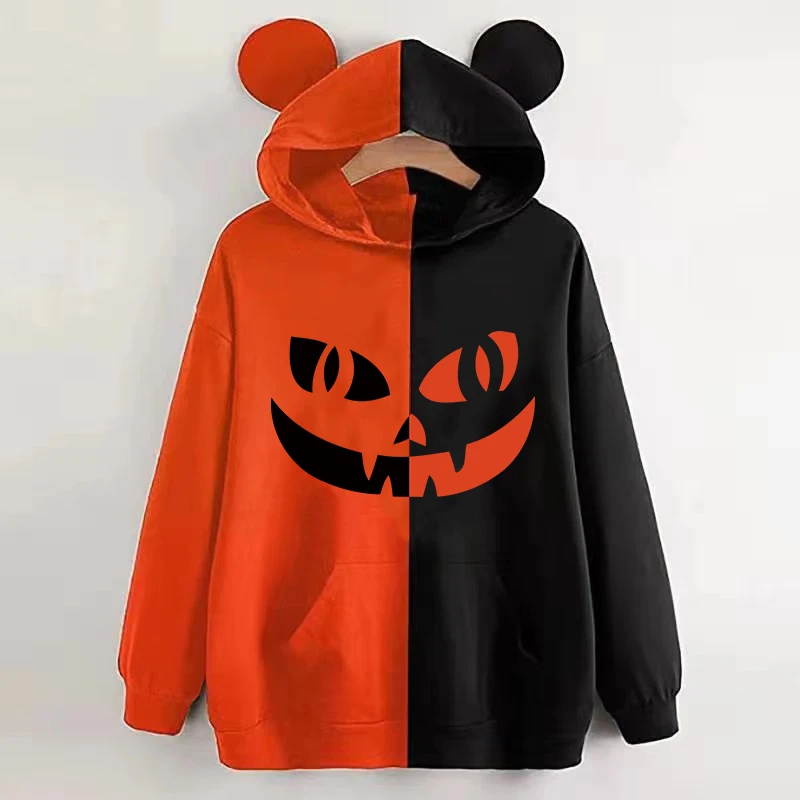 

Creative Simple Style Pumpkin Hoodies Halloween Style Hoodie Casual Pullover Tops Harajuku Sweatshirt Oversized