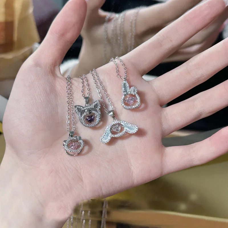 

MDL Moissanite Style Tanabata Girl Gift Live Popping Models Jumping Heart Cartoon Kt Cat Katy Rabbit Love Spirit Pendant