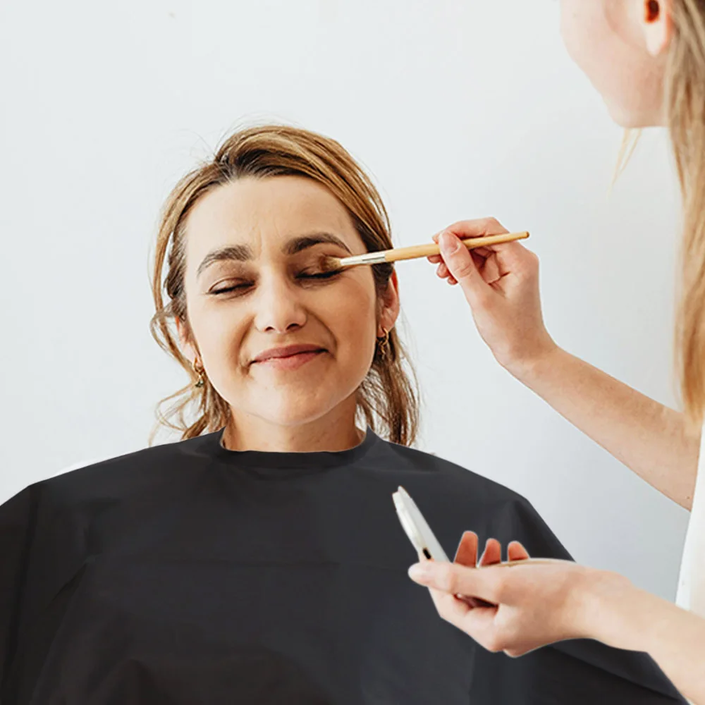 

Short Waterproof Makeup Apron Dye Cape Cloth Wrap Black Half Apron Professional Antistatic Hairdressing Apron Barbershop