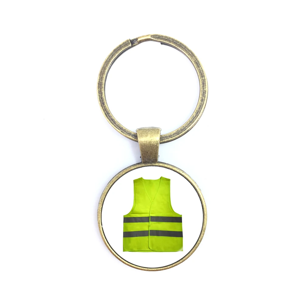 Creative Yellow Vest Keychain The Gilets Jaunes Protests Perfect Souvenir Idea Men Mouvement des gilets jaunes Keyring