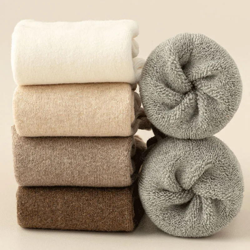 5 Pairs Women Toe Socks Thick Winter Cotton Solid Loose Breathable Warm Floor Sleeping Terry Against Cold Snow Five Finger Socks image 6