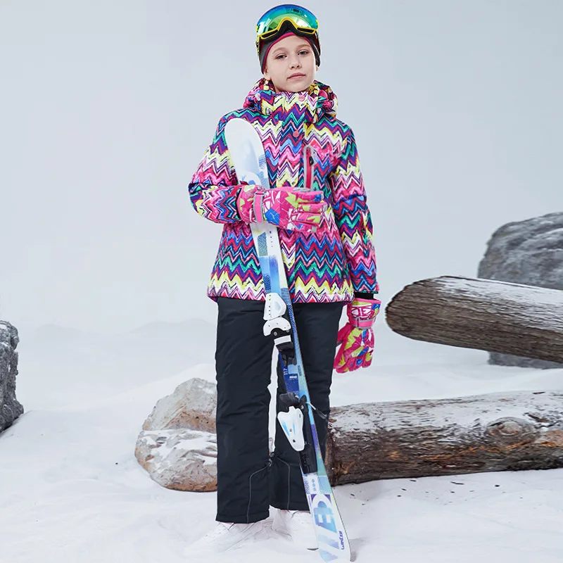 -30℃ Boy girl skiing suit waterproof 5 6 7 8 9 10 11 12 13 14 15 year old children's snow clothing Warm snowboarding Coat pant