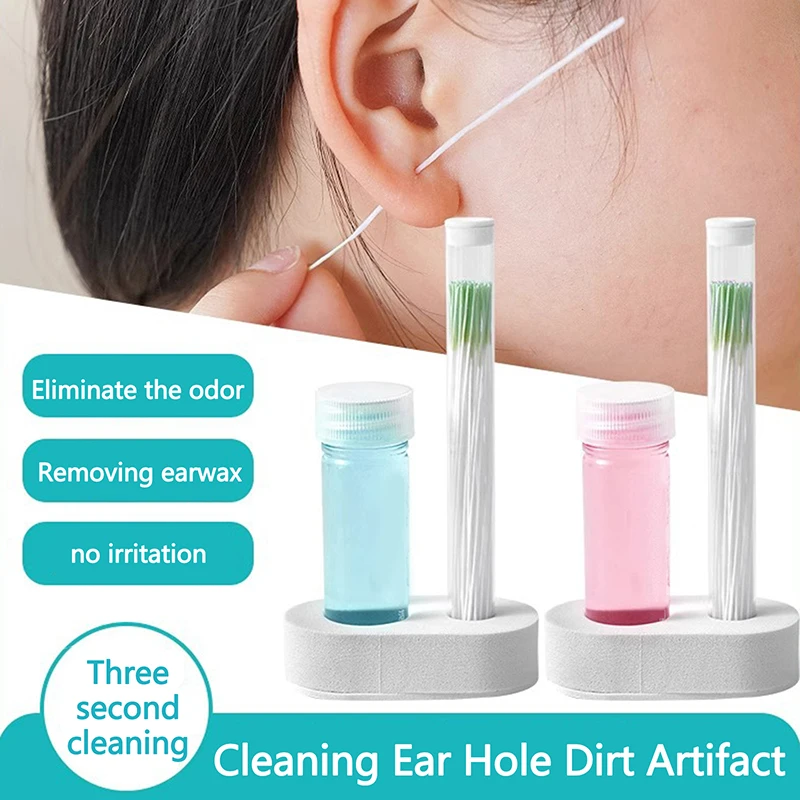 High Quality Pierced Ear Cleaning Set Solution Floss Cotton Thread Ear Hole Aftercare Tool Kit Disposable Earrings Hole Cleaner