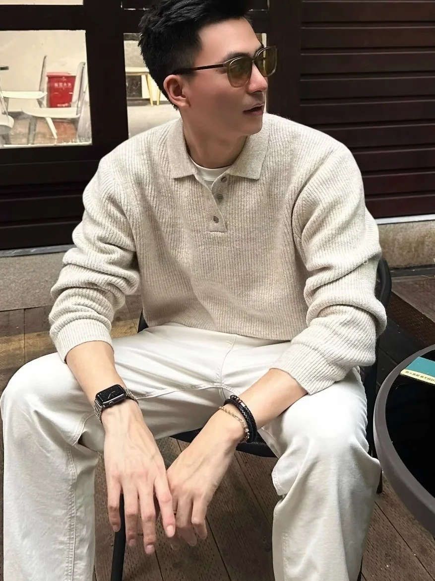 

Осень 2023, мужской свитер Thiened Long Sve, повседневный простой однотонный топ без рукавов, мягкий трикотаж из полиэстера, удобный крой