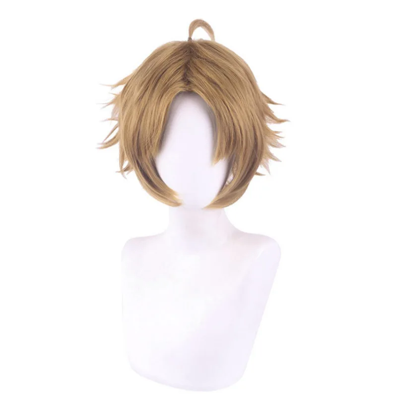 Wig Sintetis Pendek Garis Rambut Alami Kostum Cosplay Pesta Serat Tahan Panas Permainan Peran Halloween Wig Mudah Dipakai