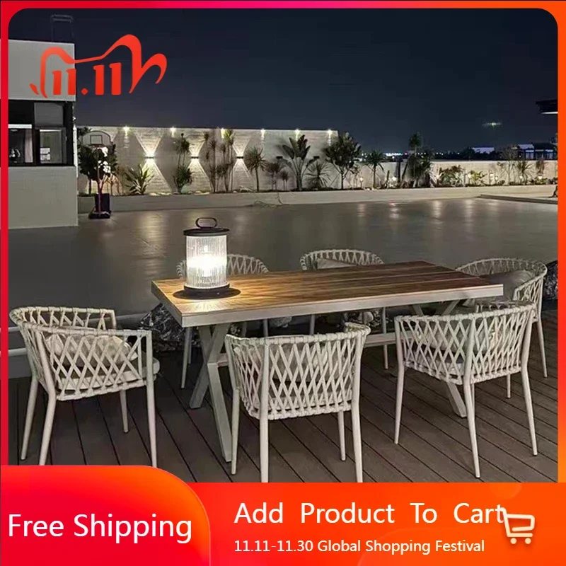 

Balcony Courtyard Outdoor Tables Luxury Lounge Sectional Rattan Outdoor Tables Minimalist Backyard Jardin Mobiliario Furniture