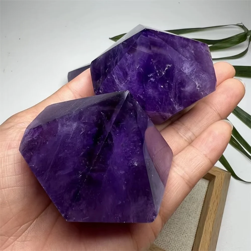 Natural Amethyst Tower Single Obelisk Hexagonal Prism Healing Crystals Wand Energy Tower Gemstones Making Crafts for Decor