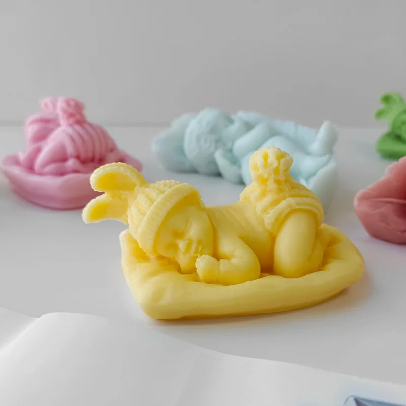 Baby Candle Mold Sleeping Baby  Handmade Decor Aromatherapy Silicone Mold Baby In Sleep Further Sleeping Mold