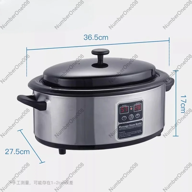 Hot Stone Heating Pot Stone Heater Constant Temperature, Enamel Liner, Aluminum Alloy Outer Wall, Touch Screen Digital Display