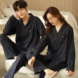 Pajamas for Couples Pajama man Sleepwear Long Sleeve Pijamas Women Pyjama Sets loungewear Casual Home Wear Family Pijamas