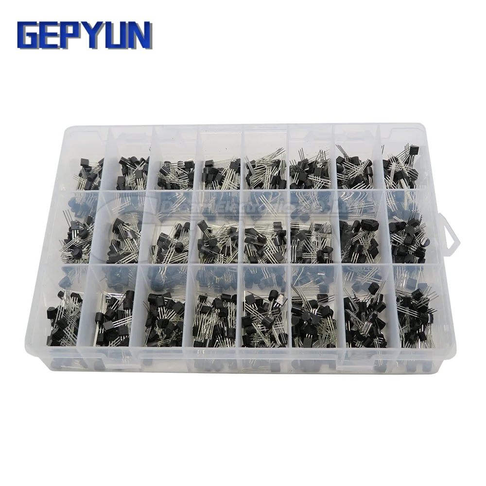 840PCS 24Values TO-92 Transistor Assortment Kit BC327 BC337 BC547 transistor 2N2222 3904 3906 C945 transistors pack