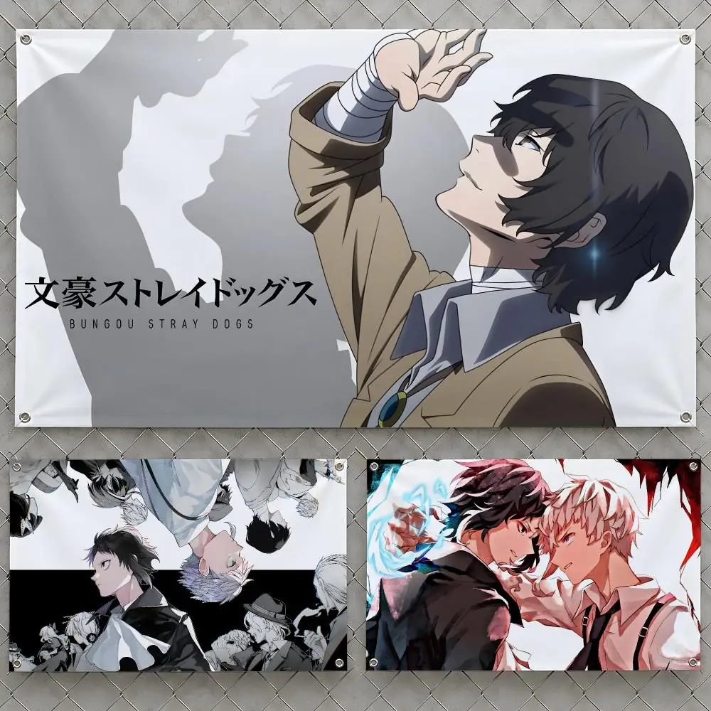 Anime Bungo Stray Dogs Bungou Stray Dogs Flags Wall Hanging Flag Banners For Birthday Parties Outdoor Bedroom Dorm Room Decor