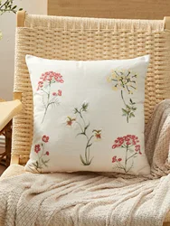 Cotton and Linen Sofa Pillowcase without Core, Embroidery Pillow Cover, Home Decor, 45x45, 30x50