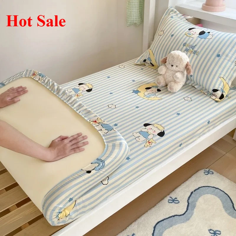 Cotton printing student dormitory bed hat series anti-mite 2-piece set single bed hat comfortable and breathable 4
