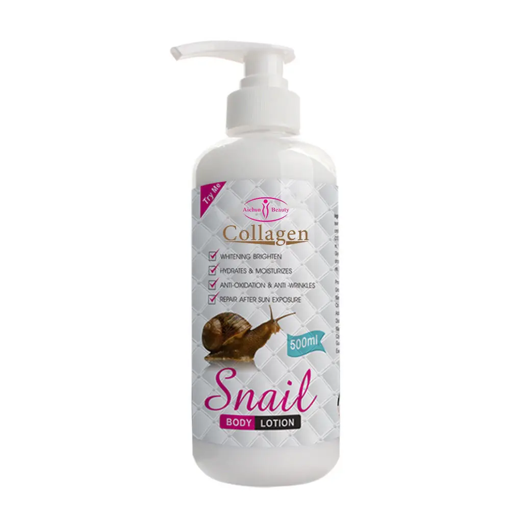 Loción corporal de colágeno de caracol: refuerzo de hidratación iluminador, terapia de humedad profunda, emulsión de renovación de la piel
