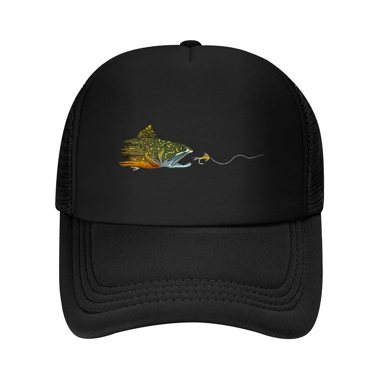 

Fly Fishing Brook Trout Dry Fly Tying Fisherman Baseball Cap fun hats Brand Man cap Beach Bag Vintage Sun Hats For Women Men's