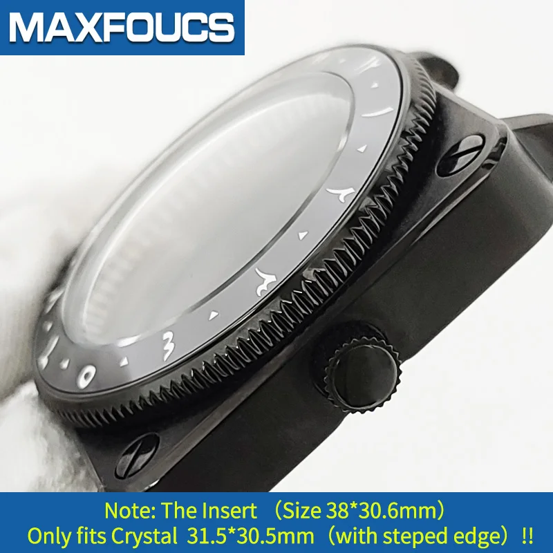 Luminous Ceramic Insert 38*30.6mm Arabic Alphanumeric Sloped Bezel Inserts Ring Fits SKX Crystal 31.5*30.5mm MOD Watch Parts