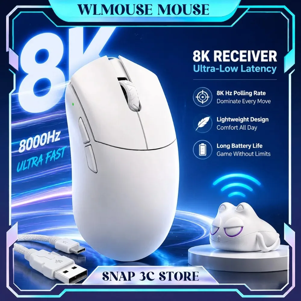 WLMOUSE Beast X G Magnesium Alloy Wireless Gaming Mouse PAW3950HS Superlight 8K Polling Rate Hollow Out Mice for FPS Gamers PC