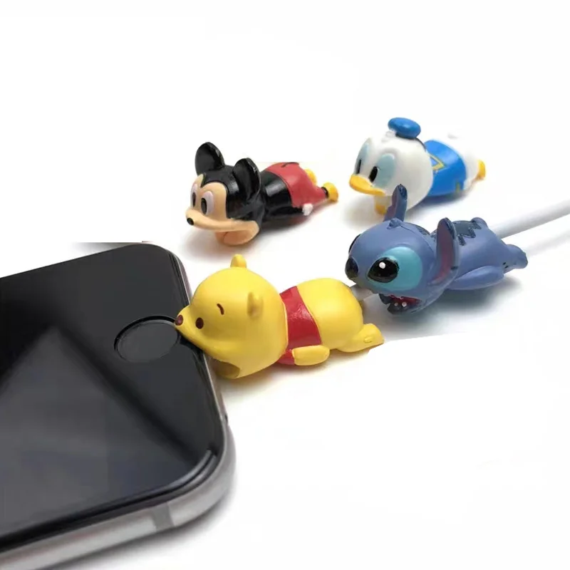 Disney-funda protectora para Cable de datos, Mickey Stitch Donald, para Iphone y Android, antirrotura, para Cable de carga