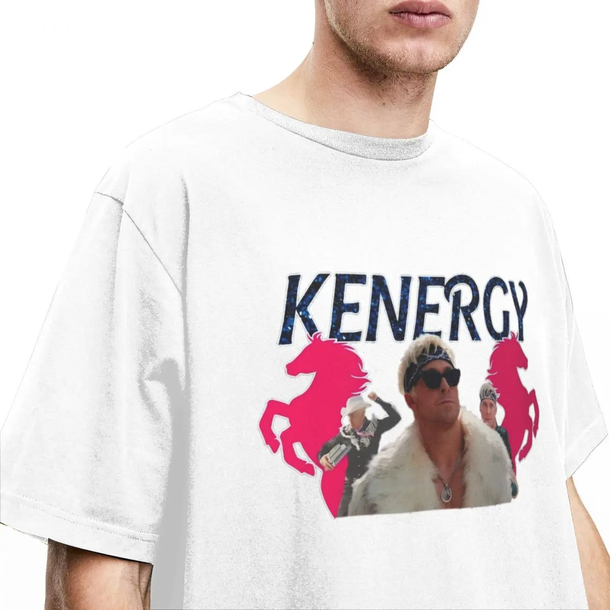 Kenergy Stallions Kenough for Men Women T Shirt Ryan Gosling Accessories Funny Tee Shirt Short Sleeve O Neck T-Shirt Pure Cotton