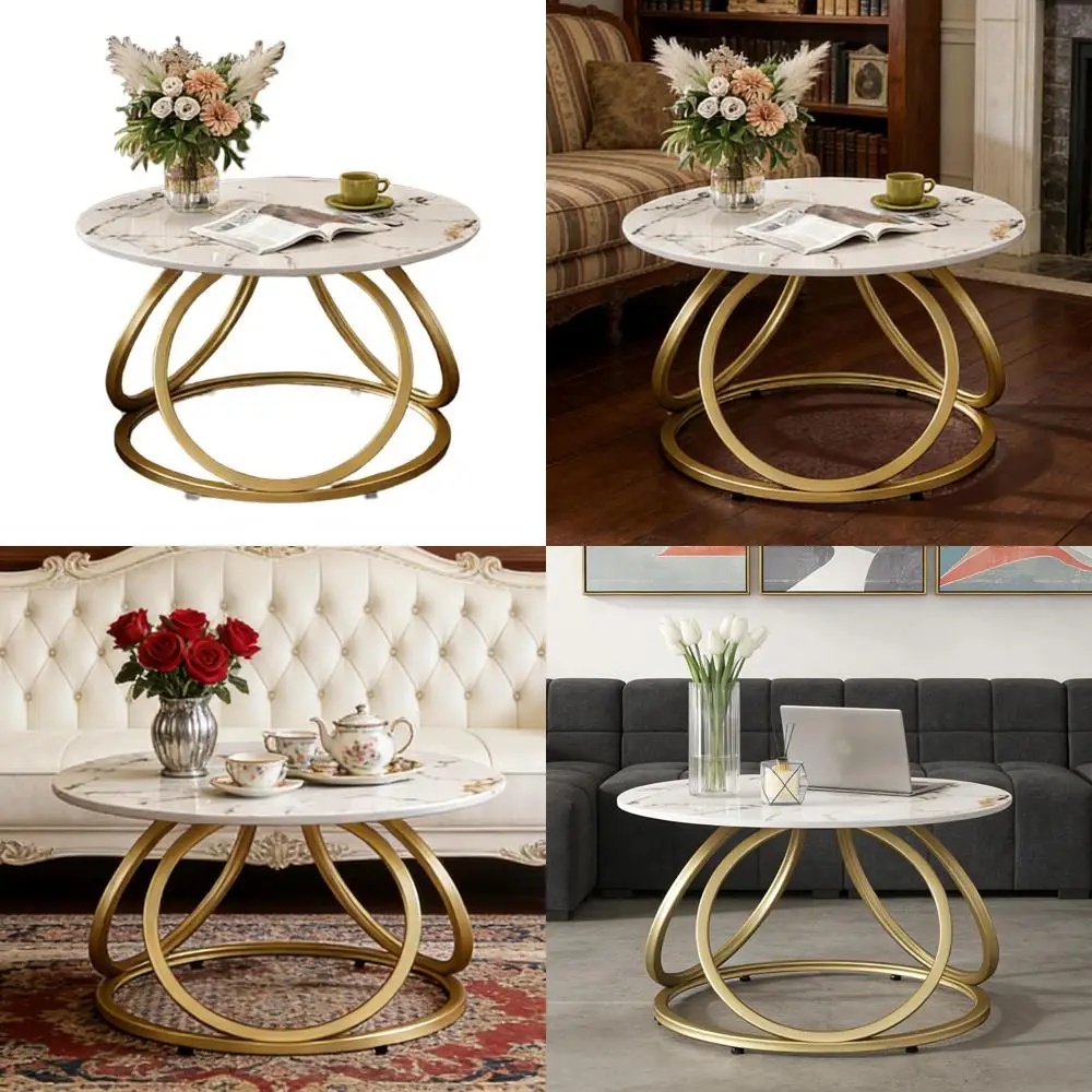 

Круглый журнальный столик с топом из спеченного камня для гостиной и домашнего офиса